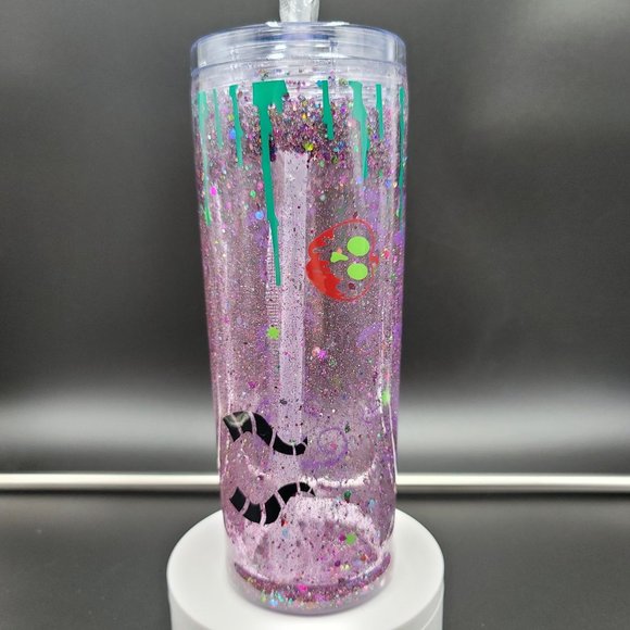 Villain Skinny Tumbler 18 Oz Snowglobe Perfectly Wicked Disney Cup - Picture 3 of 6